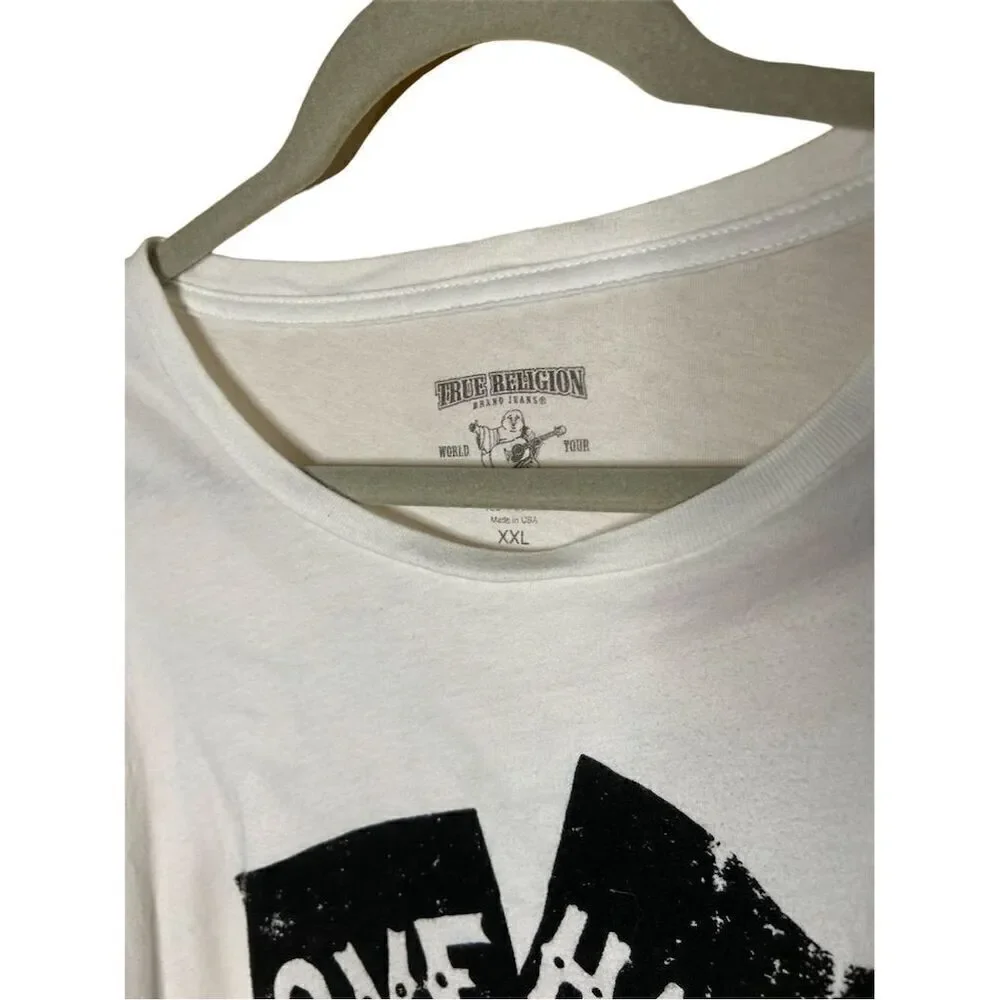 True Religion Love Haight Men's Graphic T-Shirt White XXL Short Sleeve C…